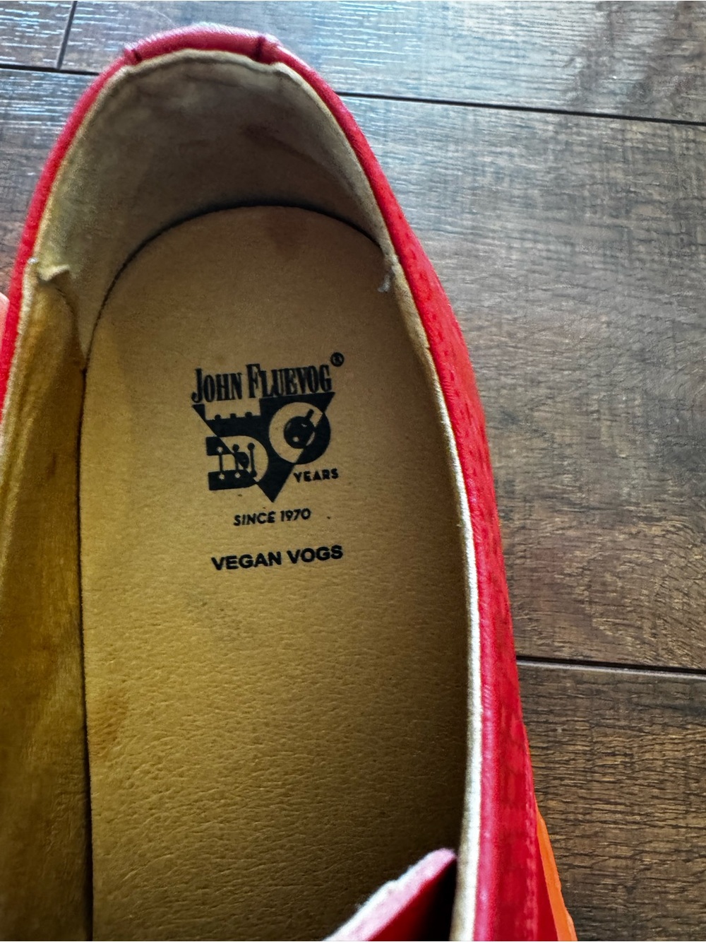 John Fluevog Red Vegan Lace-Up Platform Shoe - Statement Sneaker - Picture 4 of 9
